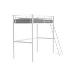 Sans marque - lit mezzanine eliot 90 x 190 cm - mtal - sommier inclus - blanc