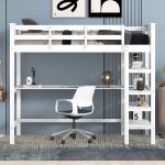 Lit mezzanine enfant 90 x 200 cm - avec bureau, tagre de rangement, chelle, sommier  lattes, fabriqu ...