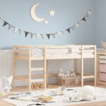 Lit mezzanine enfants chelle 90x200 cm bois pin massif