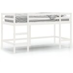 Lit mezzanine enfants échelle blanc 90x190 bois pin massif Lit mezzanine enfants échelle blanc 90x190 bois pin massif