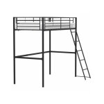 Sans marque - lit mezzanine enfant eliot en métal noir 90x190cm avec sommier inclus Sans marque - lit mezzanine enfant eliot en métal noir 90x190cm avec sommier inclus