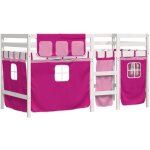 Vidaxl - lit mezzanine enfants et rideaux rose 80x200cm bois pin massif Vidaxl - lit mezzanine enfants et rideaux rose 80x200cm bois pin massif