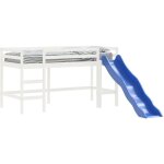 Vidaxl - lit mezzanine enfants toboggan blanc 80x200 cm bois pin massif 219020