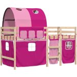 Vidaxl - lit mezzanine enfants avec tunnel rose 80x200cm bois pin massif Vidaxl - lit mezzanine enfants avec tunnel rose 80x200cm bois pin massif