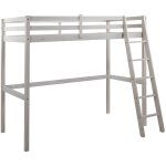 Lit mezzanine gedeon ii - 90 x 190 cm - pin massif - blanchi