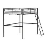 Les tendances - lit mezzanine en metal - noir - sommier inclus - 140 x 200 cm - eliot