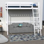 Lit mezzanine studio 90x190 + 1 sommier / blanc / 191 x 200. 5 x 147 Lit mezzanine studio 90x190 + 1 sommier / blanc / 191 x 200. 5 x 147