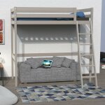 Le quai des affaires - lit mezzanine studio 90x190 + 1 sommier / gris taupe / 199x151x195
