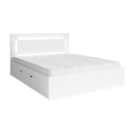 Meublorama - lit nofi 160 x 200 cm avec sommier et 2 tiroirs de rangement - blanc Meublorama - lit nofi 160 x 200 cm avec sommier et 2 tiroirs de rangement - blanc
