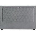 T�te de lit nolwen velours gris argent 180cm