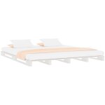 Lit de palette blanc 160x200 cm bois de pin massif vidaxl Lit de palette blanc 160x200 cm bois de pin massif vidaxl