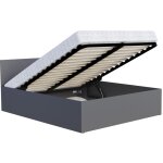 Kids literie - lit panama 120x200 + coffre - sommier inclus gris