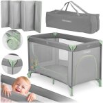 Lit parapluie 125 x 65 x 78 cm rk - 240 gris et menthe