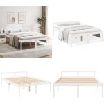 Vidaxl - lit pour personne ge sans matelas 150x200 cm bois pin massif - lit senior - lit pour personnes ...