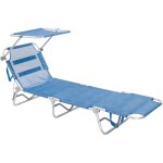 Defibrico - lit de plage pliant sandwich top avec pare - soleil