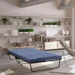 Lit pliant ada, lit pliant avec sommier � 12 lattes, matelas inclus, lit peu encombrant, 100% made in ...