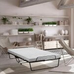 Lit pliant deva, lit pliant avec sommier  12 lattes, matelas inclus, lit peu encombrant, 100% made in ...