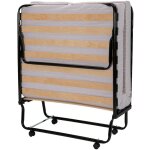 Lit pliant m10 - 90x190 - tissu déco - 17 lattes bois - gain de place Lit pliant m10 - 90x190 - tissu déco - 17 lattes bois - gain de place