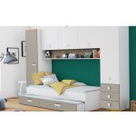 Lit avec pont de rangement aren - sans lit gigogne