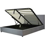 Lit coffre colise : pratique, lgant et optimis pour votre espace - gris clair 90x190 cm