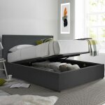 Lit coffre colise : pratique, lgant et optimis pour votre espace - gris fonc 90x190 cm