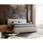 Lit avec rangement 180x200 vitoria, lit double - design moderne - beige (symphony 3)