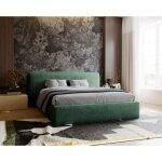 Lit avec rangement 180x200 vitoria, lit double - design moderne - vert (symphony 12)