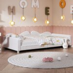 Wishdor - lit simple 90x200 cm, lit rembourr�, lit enfant 90x200 cm, cadre de canap� - lit en tissu peluche ...