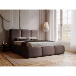 Graingold - lit rembourr� avec rangement 160x200 velours marron bubble