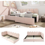 Lit rembourr� lit simple avec tiroirs lit de rangement m�ridienne en velours canap� - lit 90x200cm avec ...