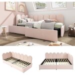 Lit rembourr�, lit simple avec tiroirs, lit de rangement, lit de repos en velours, canap� - lit 90 x ...