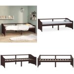 Lit de repos 3 places sans matelas marron foncé 90x200 cm - lit convertible - canapé lit - meuble multifonctio ... Lit de repos 3 places sans matelas marron foncé 90x200 cm - lit convertible - canapé lit - meuble multifonctio ...