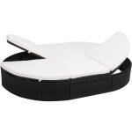 Vidaxl - lit de repos d'extérieur avec coussin résine tressée noir Vidaxl - lit de repos d'extérieur avec coussin résine tressée noir