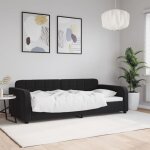 Lit de repos sans matelas noir 90x190 cm velours vidaxl