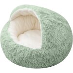 Lit rond doux pour animaux de compagnie de 15, 8 pouces pour chats ou petits chiens, base silencieuse ...