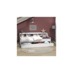 Lit simple 90x190 cm avec tagre et tiroir - lit blanc