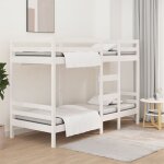 Lit simple pour adulte lit superpos - cadre de lit blanc 90x200 cm bois de pin massif bv434282