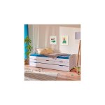 Inter link - lit gigogne 90x190 cm avec 3 tiroirs en pin massif blanc - chambery Inter link - lit gigogne 90x190 cm avec 3 tiroirs en pin massif blanc - chambery