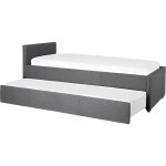 Lit simple gigogne en tissu gris fonc 80 x 200 cm elgant et minimaliste pour chambre au style contemporain ...