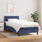 Lit � sommier tapissier avec matelas bleu 80x200 tissu