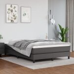 Sommier � lattes de lit avec matelas gris 140x190 cm similicuir vidaxl