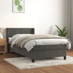 Vidaxl - lit  sommier tapissier et matelas gris fonc 90x200 cm velours
