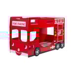 Les tendances - lit superpos 90x200 camion de pompier sommier inclus vipack car beds - rouge