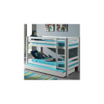 Les tendances - lits superposs 90x200 cm avec tiroir blanc - pino