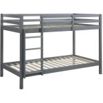 Vente - unique - lits superposs anicet ii - 2 x 90 x 190cm - pin massif - gris