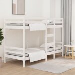 Lit superpos� blanc 90x200 cm bois de pin massif