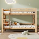 Lit superpos� en bois, 90 x 200 cm, lit d'enfant avec �chelle, design amovible, peut �tre divis� en 2 ...
