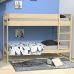 Le quai des affaires ? lit superpos� 90x190 avec 2 sommiers ? finition en pin massif ? dimensions 196x100x140 ...