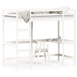 Vidaxl - lit superposé avec bureau blanc 90x190 cm bois de pin massif Vidaxl - lit superposé avec bureau blanc 90x190 cm bois de pin massif