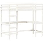Vidaxl - lit superpos avec bureau blanc 90x200 cm bois de pin massif